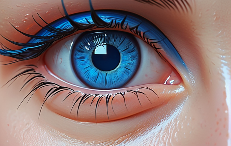 **

A close-up of an anime character's eye. The eye is large and expressive, with a bright, noticeable highlight. The color is a deep blue, suggesting intelligence and calmness. Subtle shading around the eye socket adds depth. The background is a soft gradient, focusing attention on the detail of the eye. Japanese anime art style, detailed, vibrant colors.

**