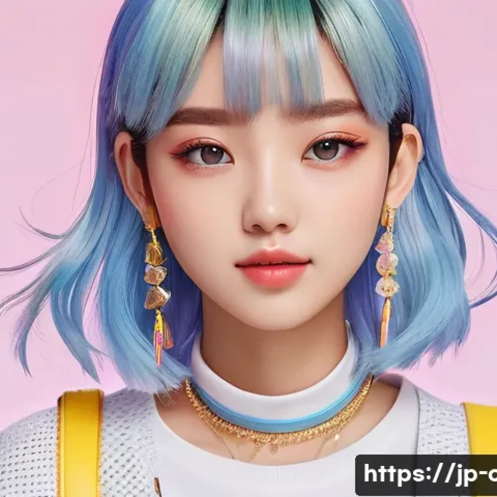 인기 웹툰 캐릭터의 특징 - A vibrant webtoon character with unique, modern fashion details reflecting Japanese pop culture tren...