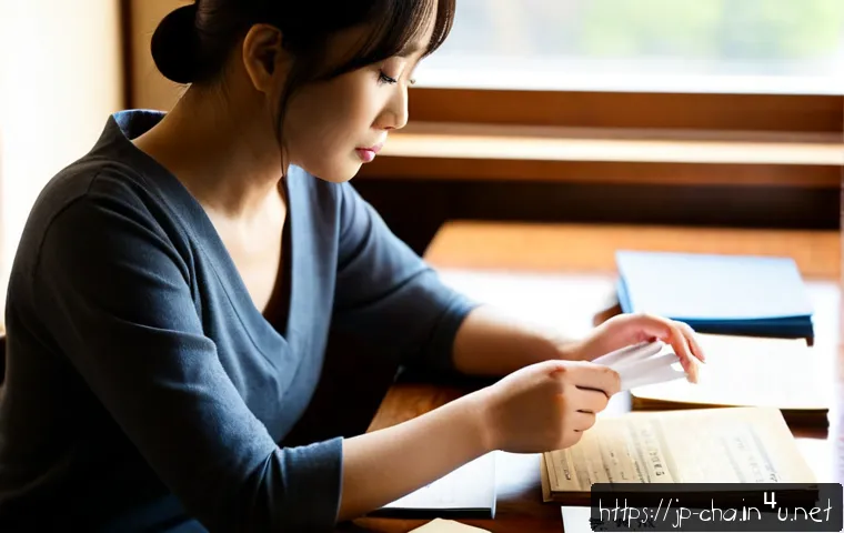 캐릭터의 명대사 모음 - Photorealistic cinematic scene of a thoughtful Japanese woman in her 30s seated at a warm wooden des...